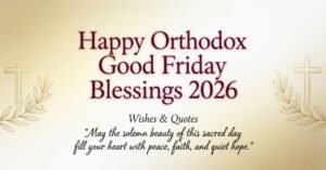 Happy Orthodox Good Friday Blessings 2026 wishes and quotes with peaceful Christian cross design