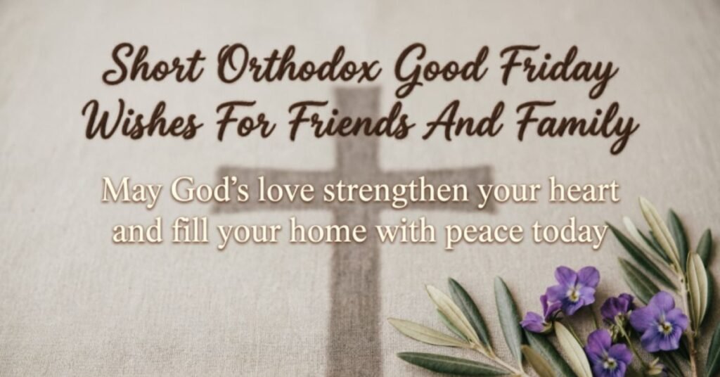 Short Orthodox Good Friday wishes for friends and family with cross and Christian blessing message