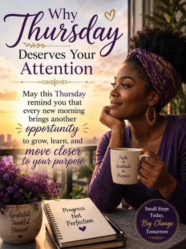 Why Thursday Deserves Your Attention with an inspirational Thursday message about new opportunities to grow, learn, and move closer to your purpose.